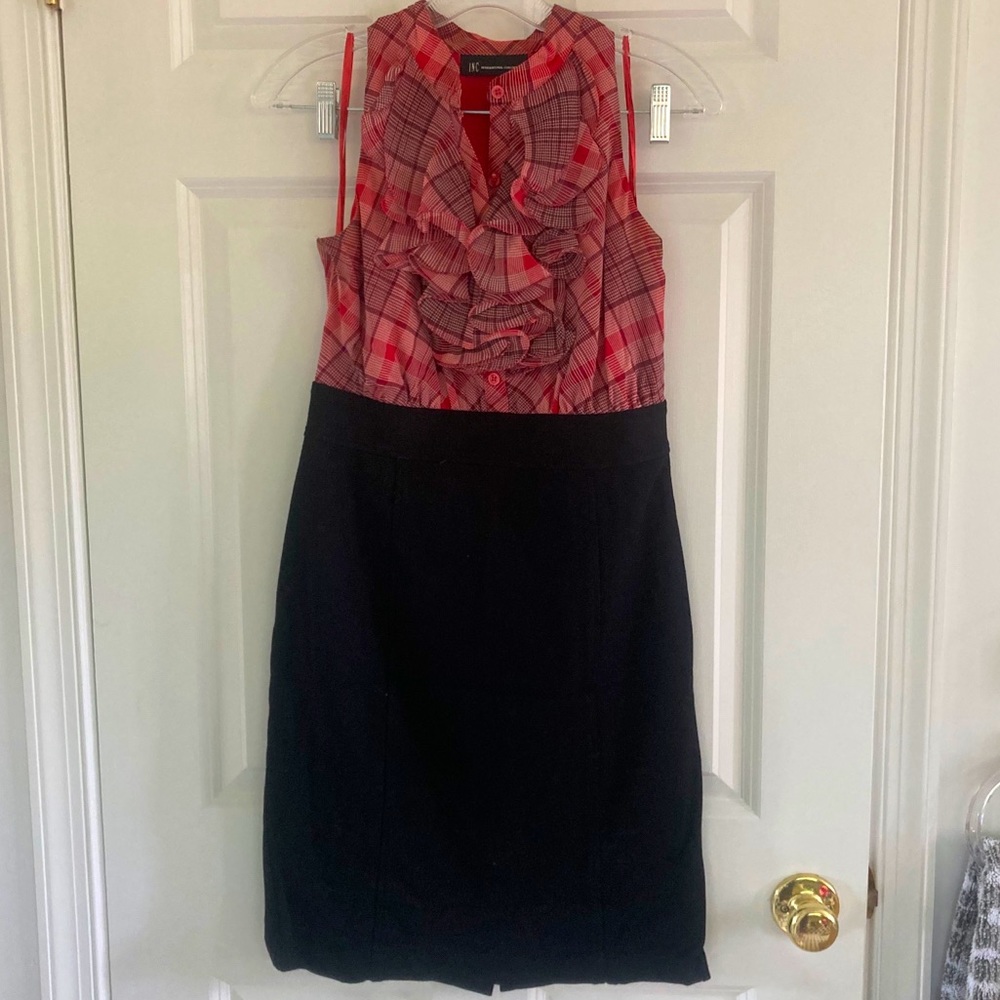 INC Black and pink plaid dress